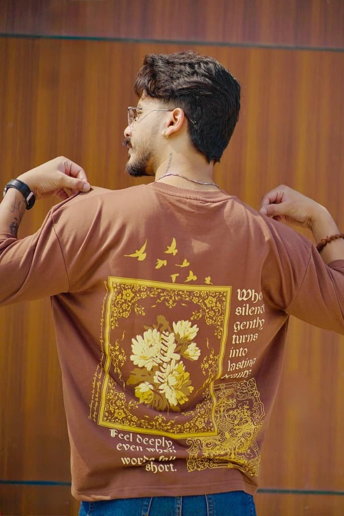"Silence" Floral Oversized Tee alternate